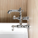 English Country Double-Handle 2-Hole Wall Mount Bathroom Faucet