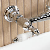 English Country Double-Handle 2-Hole Wall Mount Bathroom Faucet