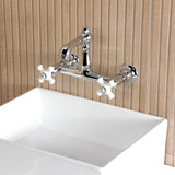 English Country Double-Handle 2-Hole Wall Mount Bathroom Faucet