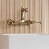 English Country Double-Handle 2-Hole Wall Mount Bathroom Faucet