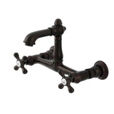 English Country Double-Handle 2-Hole Wall Mount Bathroom Faucet