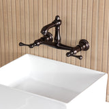 English Country Double-Handle 2-Hole Wall Mount Bathroom Faucet