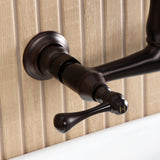 English Country Double-Handle 2-Hole Wall Mount Bathroom Faucet