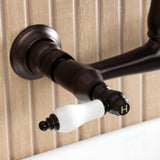 English Country Double-Handle 2-Hole Wall Mount Bathroom Faucet