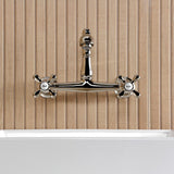 English Country Double-Handle 2-Hole Wall Mount Bathroom Faucet