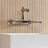 English Country Double-Handle 2-Hole Wall Mount Bathroom Faucet
