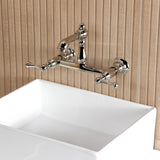 English Country Double-Handle 2-Hole Wall Mount Bathroom Faucet