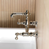 English Country Double-Handle 2-Hole Wall Mount Bathroom Faucet