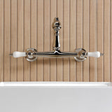 English Country Double-Handle 2-Hole Wall Mount Bathroom Faucet