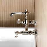 English Country Double-Handle 2-Hole Wall Mount Bathroom Faucet