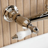 English Country Double-Handle 2-Hole Wall Mount Bathroom Faucet