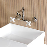 English Country Double-Handle 2-Hole Wall Mount Bathroom Faucet