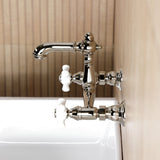 English Country Double-Handle 2-Hole Wall Mount Bathroom Faucet
