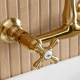 English Country Double-Handle 2-Hole Wall Mount Bathroom Faucet