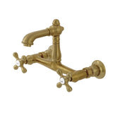 English Country Double-Handle 2-Hole Wall Mount Bathroom Faucet