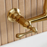 English Country Double-Handle 2-Hole Wall Mount Bathroom Faucet