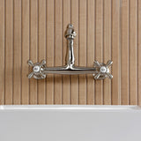 English Country Double-Handle 2-Hole Wall Mount Bathroom Faucet