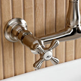 English Country Double-Handle 2-Hole Wall Mount Bathroom Faucet