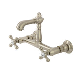 English Country Double-Handle 2-Hole Wall Mount Bathroom Faucet