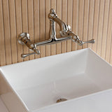 English Country Double-Handle 2-Hole Wall Mount Bathroom Faucet