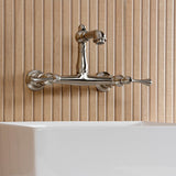 English Country Double-Handle 2-Hole Wall Mount Bathroom Faucet
