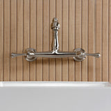 English Country Double-Handle 2-Hole Wall Mount Bathroom Faucet