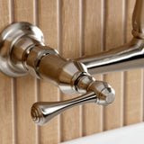 English Country Double-Handle 2-Hole Wall Mount Bathroom Faucet
