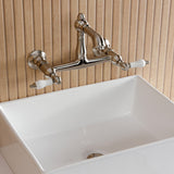 English Country Double-Handle 2-Hole Wall Mount Bathroom Faucet