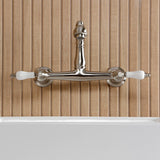 English Country Double-Handle 2-Hole Wall Mount Bathroom Faucet