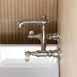 English Country Double-Handle 2-Hole Wall Mount Bathroom Faucet