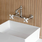 English Country Double-Handle 2-Hole Wall Mount Bathroom Faucet