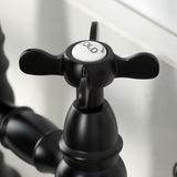 Essex Two-Handle 4-Hole Deck Mount Bridge Kitchen Faucet with Brass Side Sprayer