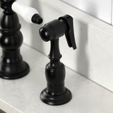 Bel-Air Two-Handle 4-Hole Deck Mount Bridge Kitchen Faucet with Brass Side Sprayer