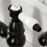 Bel-Air Two-Handle 4-Hole Deck Mount Bridge Kitchen Faucet with Brass Side Sprayer