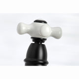 English Country Two-Handle 4-Hole Deck Mount Bridge Kitchen Faucet with Brass Sprayer