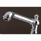 English Country Two-Handle 4-Hole Deck Mount Bridge Kitchen Faucet with Brass Sprayer