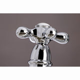 English Country Two-Handle 4-Hole Deck Mount Bridge Kitchen Faucet with Brass Sprayer