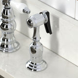 Bel-Air Two-Handle 4-Hole Deck Mount Bridge Kitchen Faucet with Brass Side Sprayer