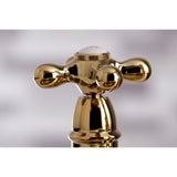 English Country Two-Handle 4-Hole Deck Mount Bridge Kitchen Faucet with Brass Sprayer