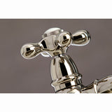 English Country Two-Handle 4-Hole Deck Mount Bridge Kitchen Faucet with Brass Sprayer