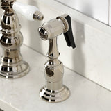 Bel-Air Two-Handle 4-Hole Deck Mount Bridge Kitchen Faucet with Brass Side Sprayer