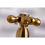 English Country Two-Handle 4-Hole Deck Mount Bridge Kitchen Faucet with Brass Sprayer
