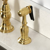 Essex Two-Handle 4-Hole Deck Mount Bridge Kitchen Faucet with Brass Side Sprayer