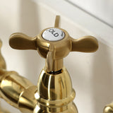 Essex Two-Handle 4-Hole Deck Mount Bridge Kitchen Faucet with Brass Side Sprayer