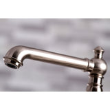 English Country Two-Handle 4-Hole Deck Mount Bridge Kitchen Faucet with Brass Sprayer