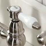 Bel-Air Two-Handle 4-Hole Deck Mount Bridge Kitchen Faucet with Brass Side Sprayer