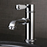 Paris One-Handle 1-Hole Bathroom Faucet with Deck Plate and Brass Pop-Up Drain
