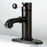 Paris One-Handle 1-Hole Bathroom Faucet with Deck Plate and Brass Pop-Up Drain