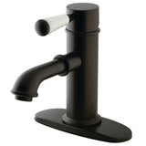 Paris One-Handle 1-Hole Bathroom Faucet with Deck Plate and Brass Pop-Up Drain