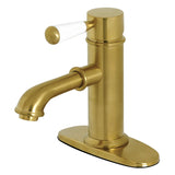 Paris One-Handle 1-Hole Bathroom Faucet with Deck Plate and Brass Pop-Up Drain